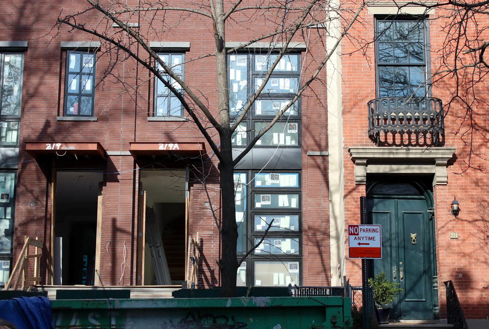 State Street townhomes in Boerum Hill during construction